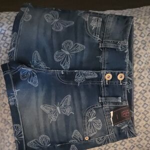 NOBO Women's Dark Blue Butterfly Jean Shorts